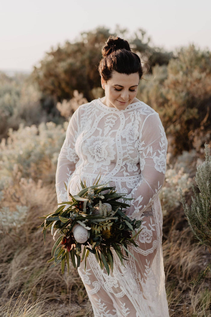 Elegant Maternity Dress Hire - Fleur Ivory Lace Maxi in Size XL (Aus 12-16)
