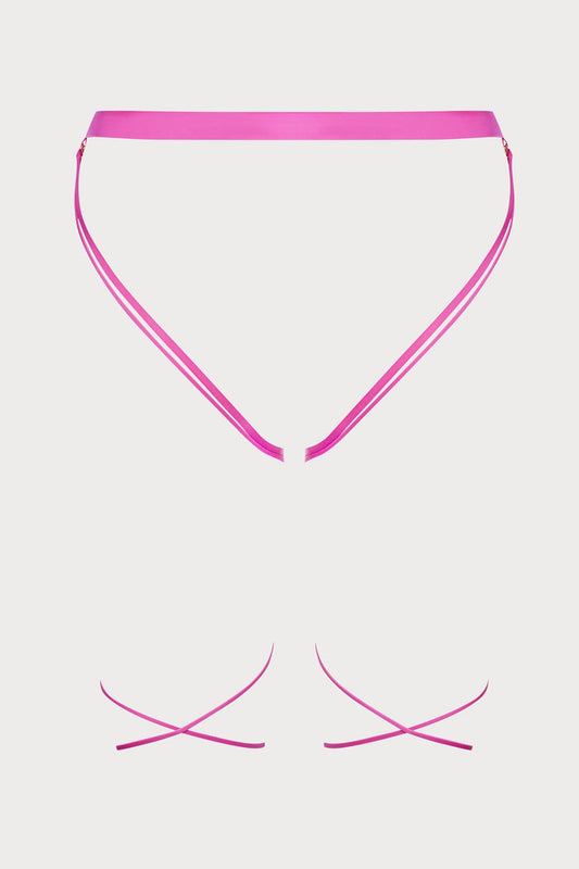 French Kiss Pink Open Brief, Size M-L (UK 8-12)