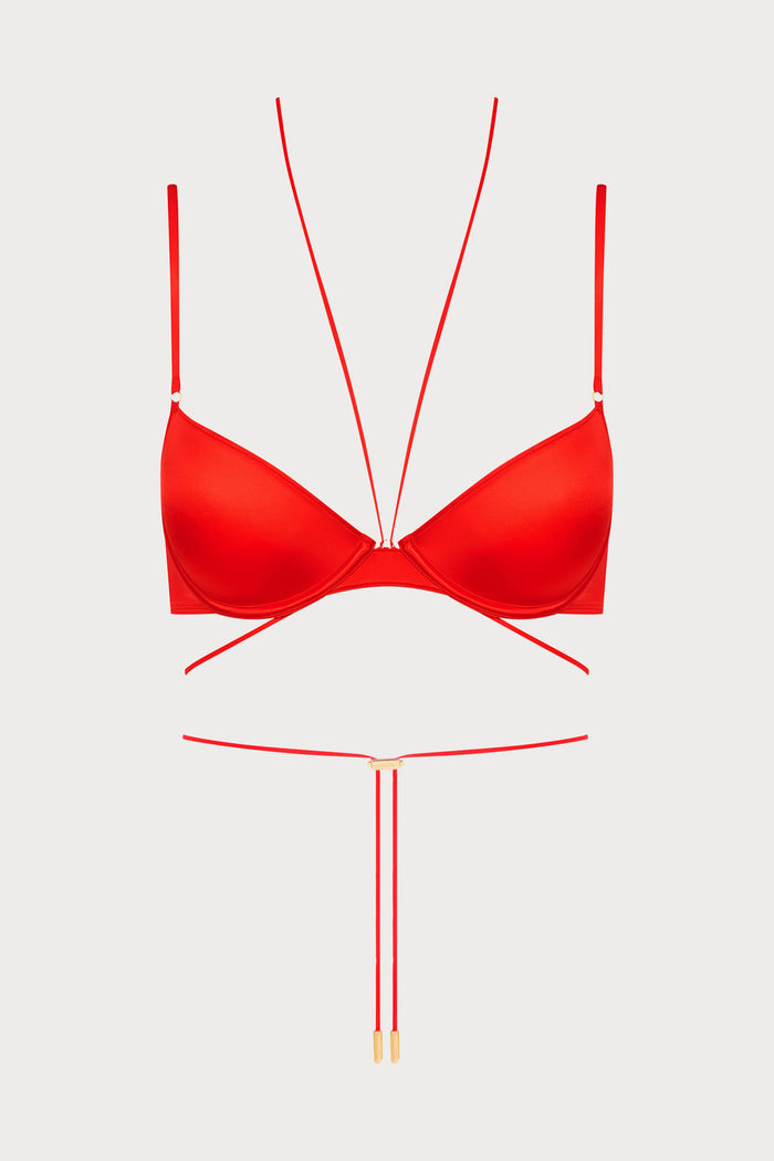 French Kiss Red Balconette Bra