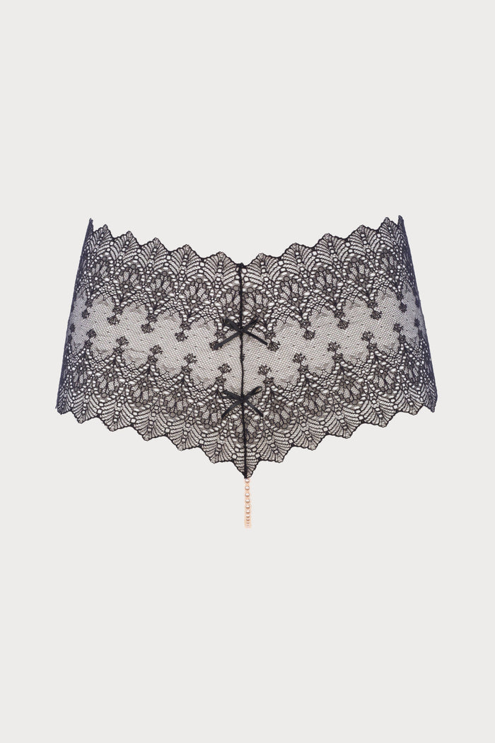 Bracli Geneva Black Lace Panty with Pearls