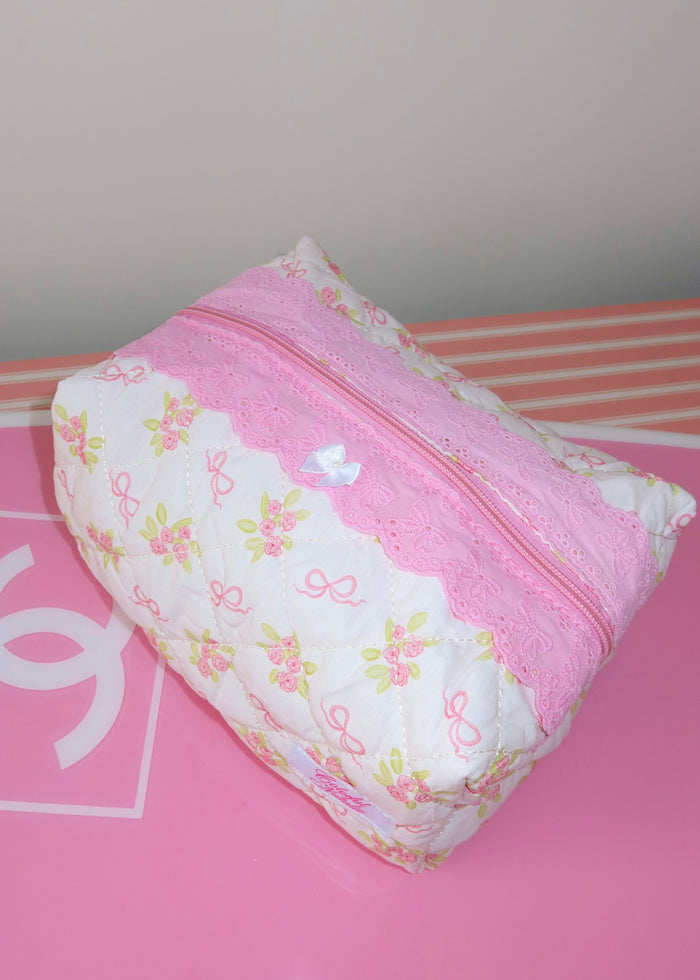 Hearts On Florals XL Makeup Bag