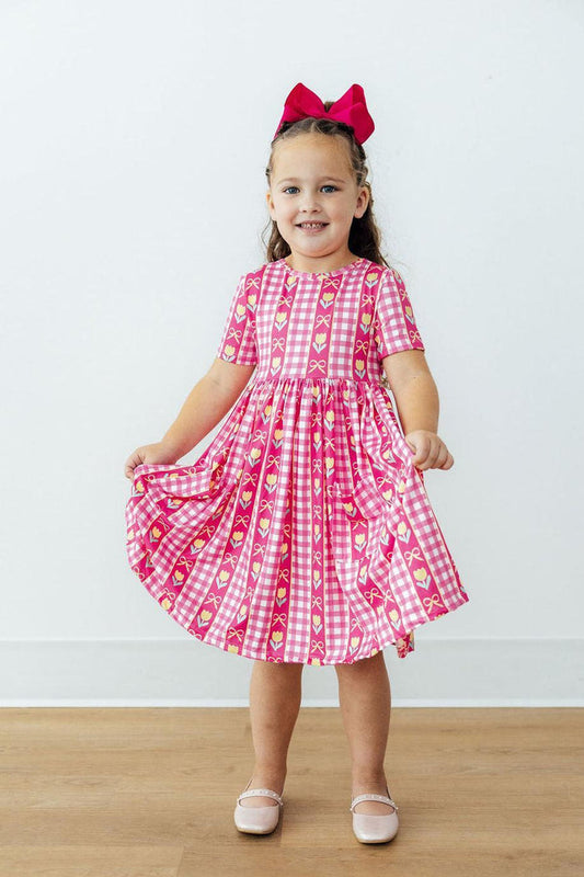 I LOVE YOU TULIP MUCH S/S POCKET TWIRL DRESS