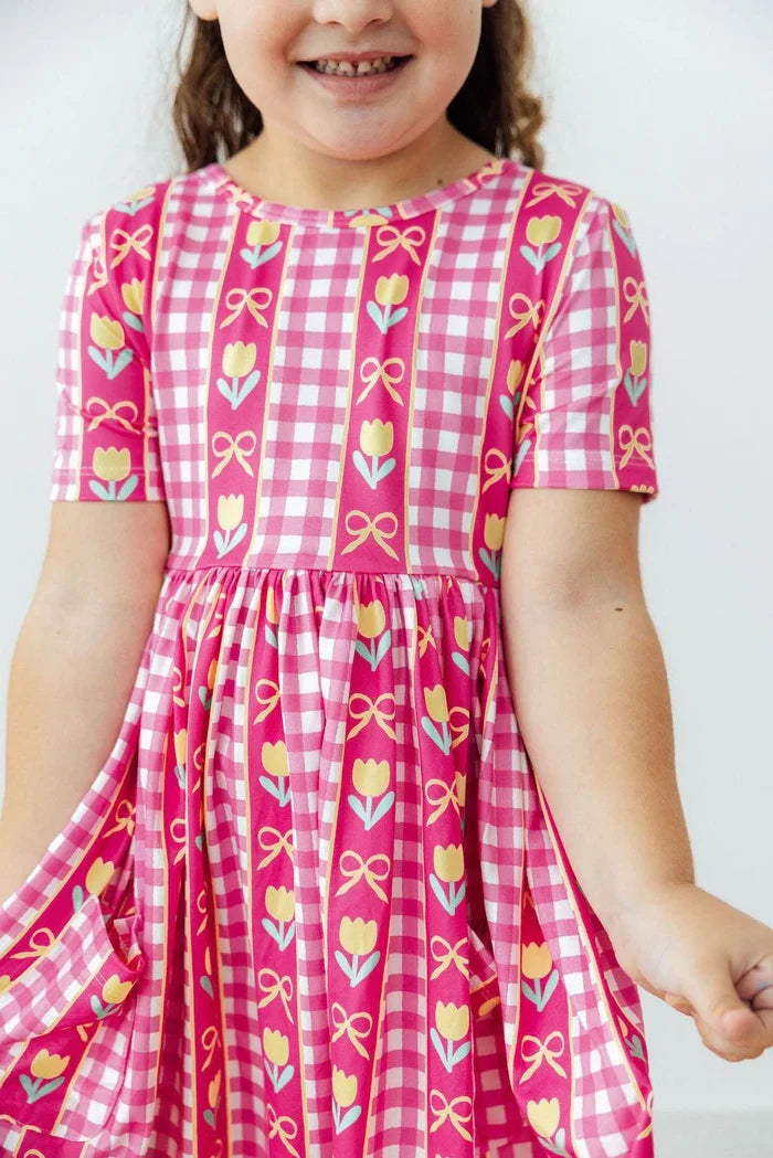I LOVE YOU TULIP MUCH S/S POCKET TWIRL DRESS