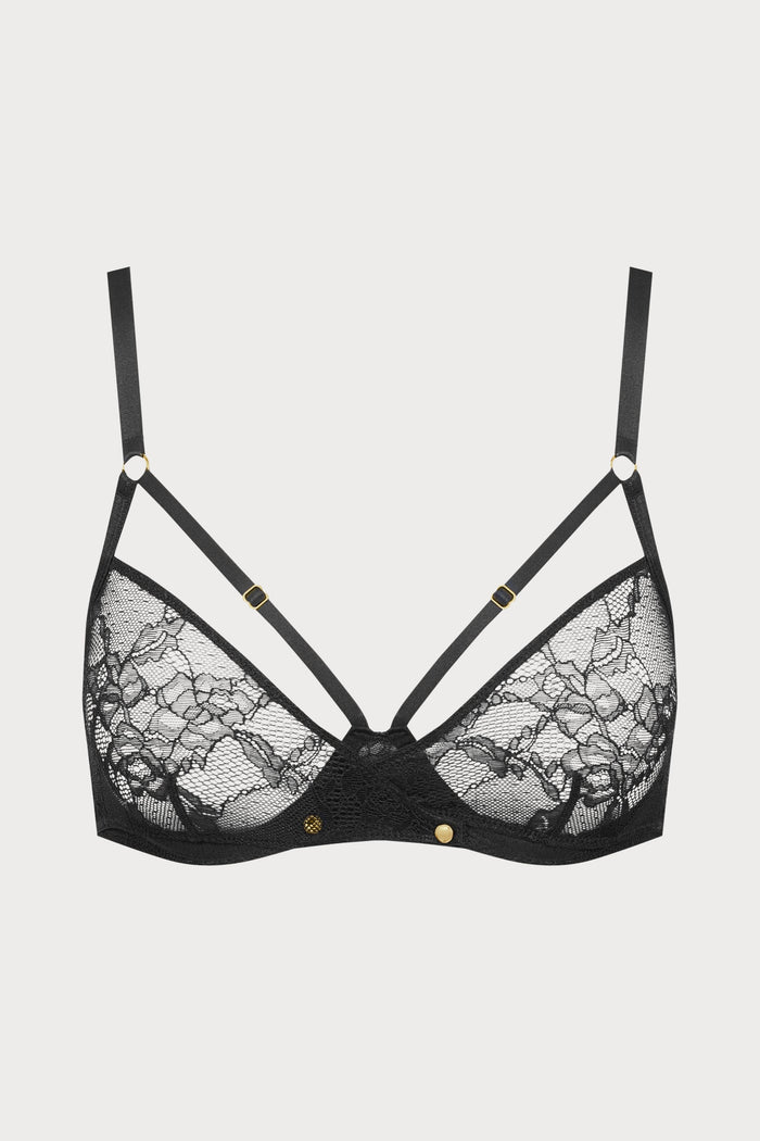 Maison Close Jeux Magnétiques Openable Black Lace Balconette Bra