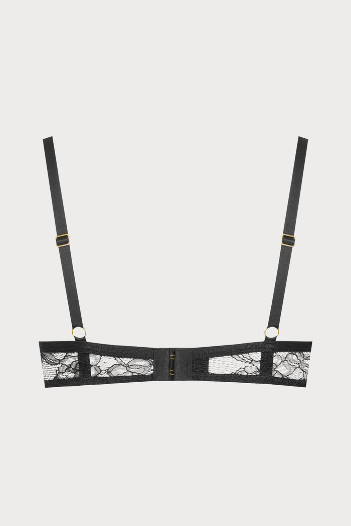 Maison Close Jeux Magnétiques Openable Black Lace Balconette Bra - back