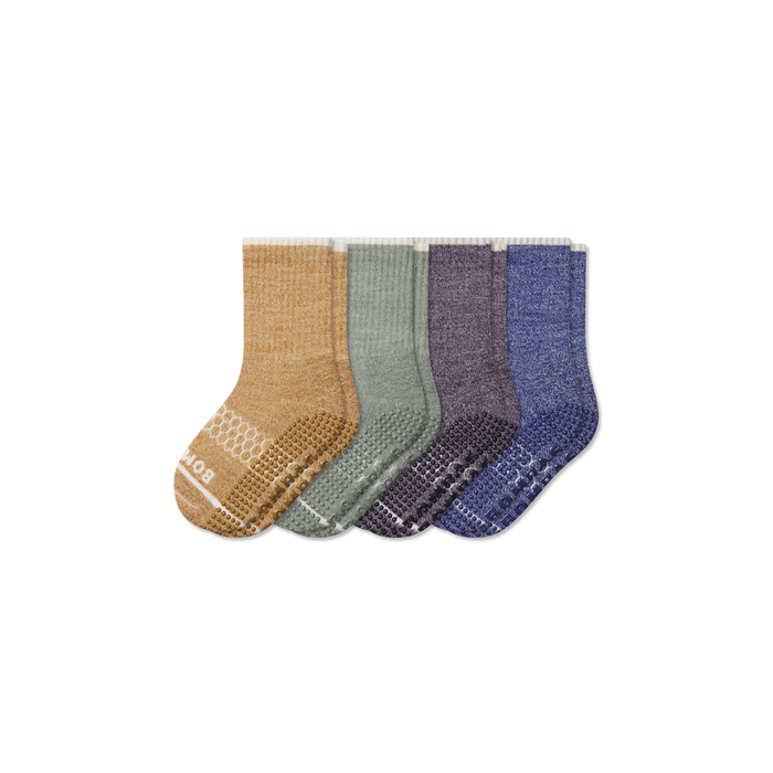 Junior Merino Wool Blend Gripper Calf Sock 4-Pack