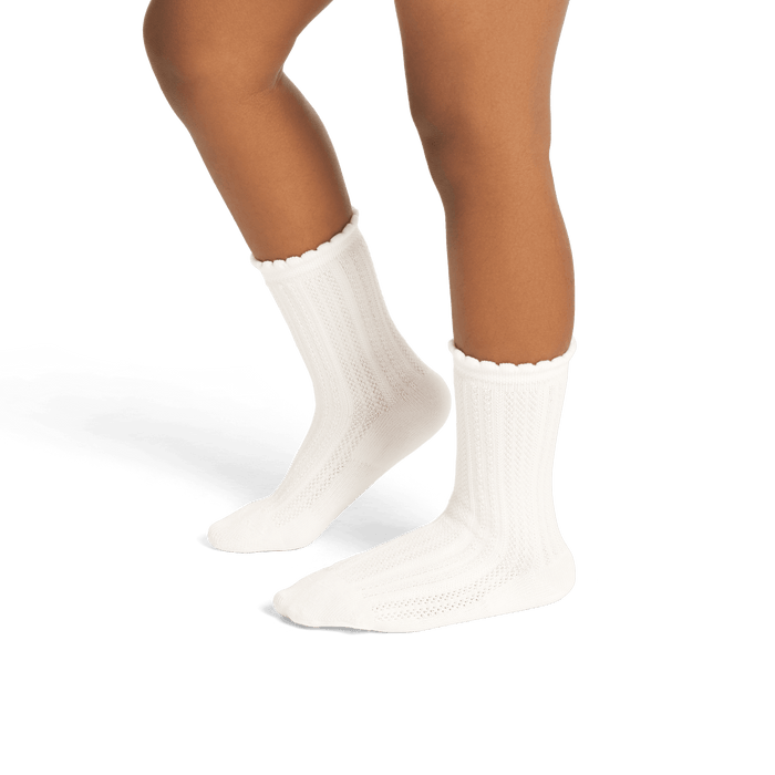 Junior Pointelle Calf Sock 8-Pack