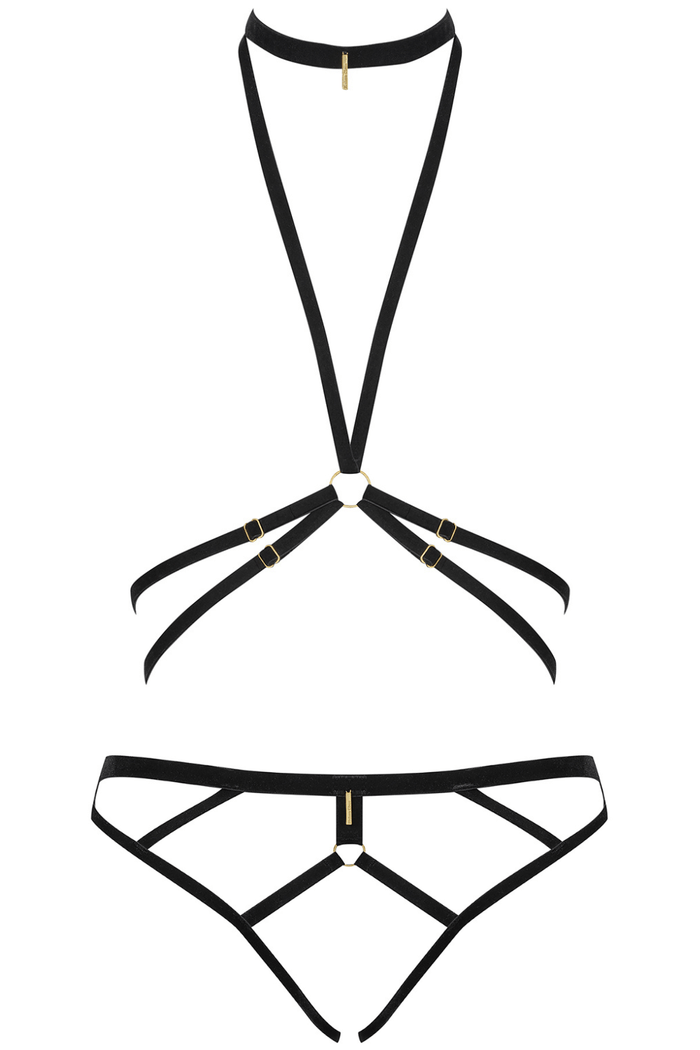 Maison Close Les Fétiches Velvet Harness & Open Brief Black