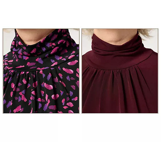 Liquid Knit Mock-Neck Tops