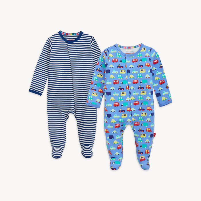 Magnetic 2-Pack Footie - Blue Cars Combo