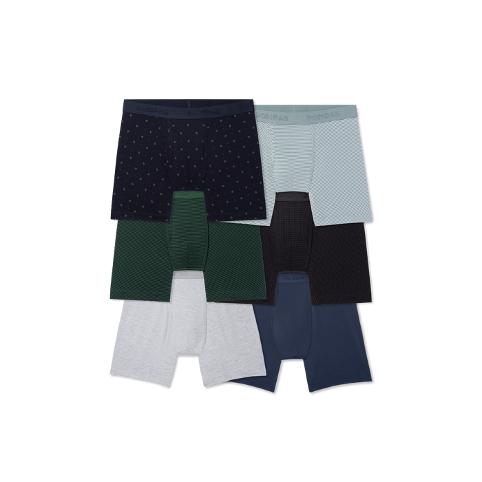 Men's Cotton Modal Blend Boxer Brief 6" 6-Pack