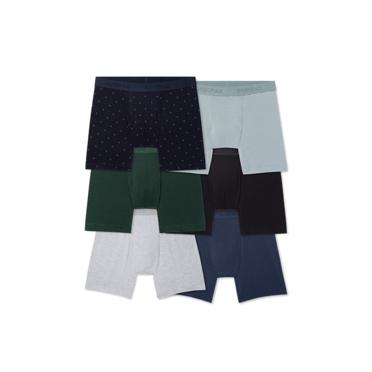 Men's Cotton Modal Blend Boxer Brief 6" 6-Pack