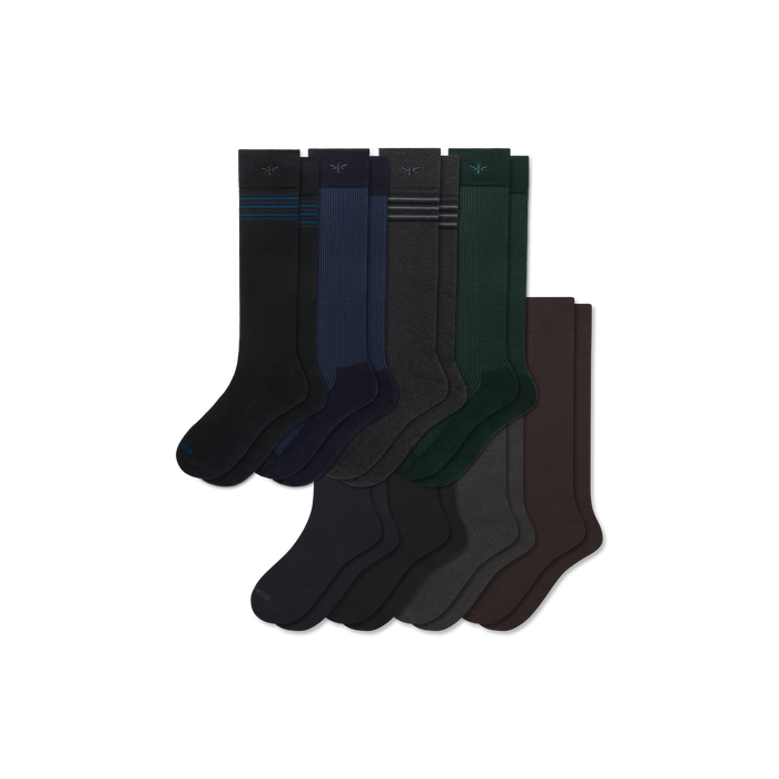 Men's Dress Over the Calf Sock 8-Pack