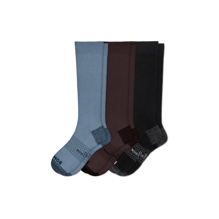 Men's Medical Grade Compression Knee High Sock 3-Pack (20-30mmHg)