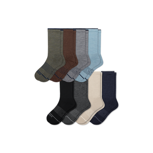Men's Merino Wool Blend Calf Sock 8-Pack