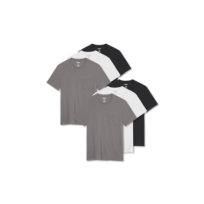 Men's Pima Cotton Pocket Crew Neck T-Shirt 6-Pack