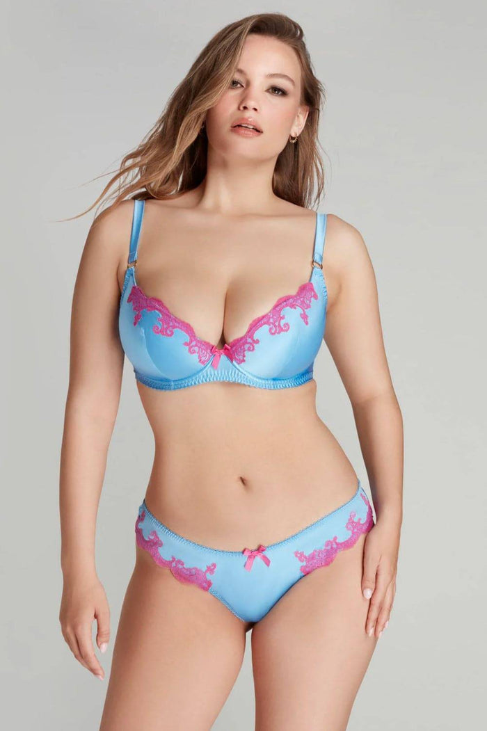 Agent Provocateur Molly Plunge Underwired Bra Blue/Pink