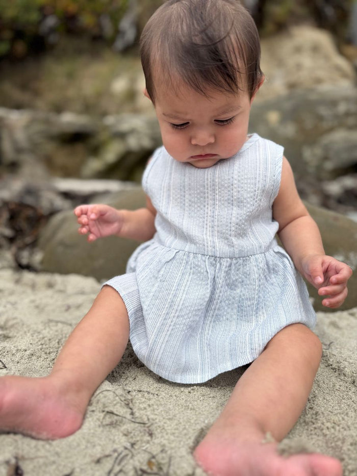 NELLIE ONESIE DRESS - BLUE STRIPE