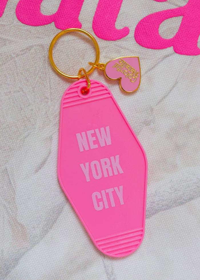 New York City Hot Pink Motel Keychain
