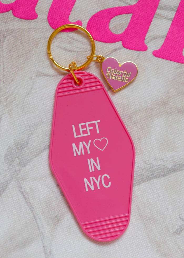 New York City Pink Motel Keychain