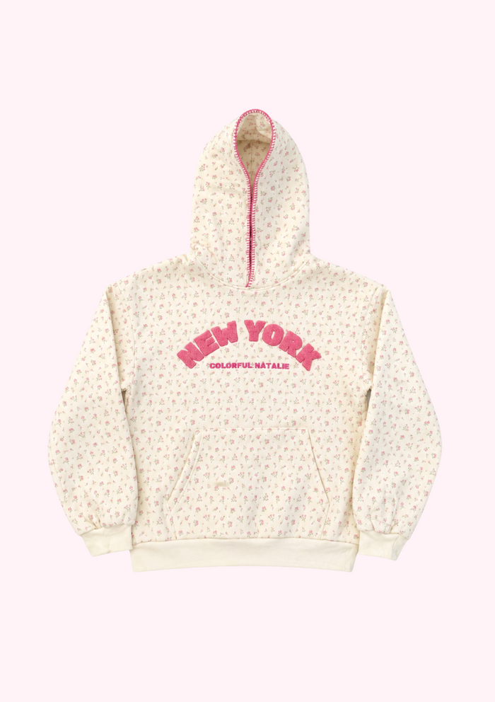 New York Floral Chenille Hoodie