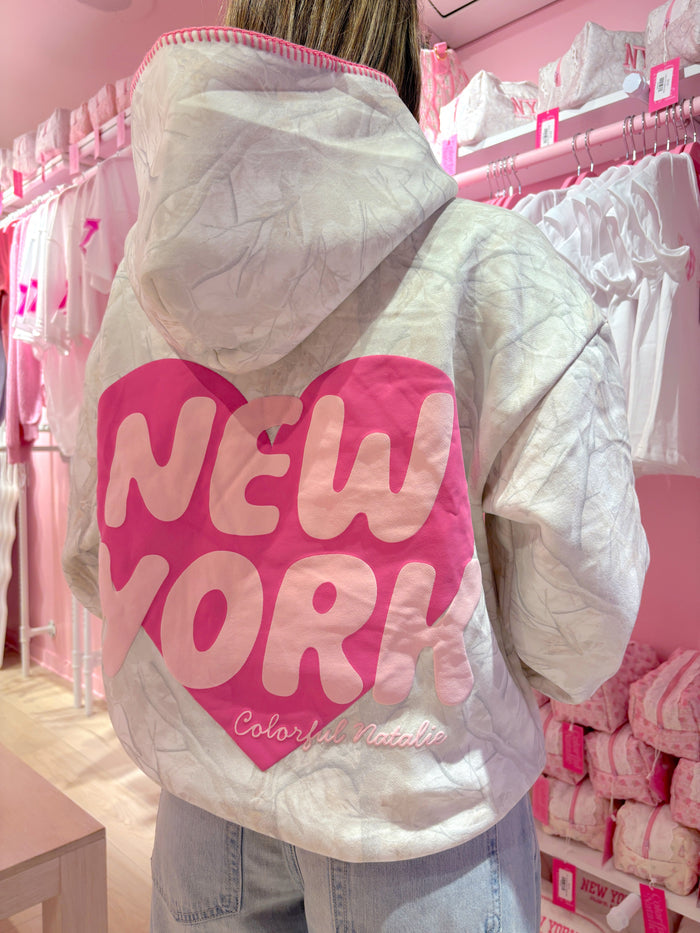 New York Heart Camo Puff Hoodie