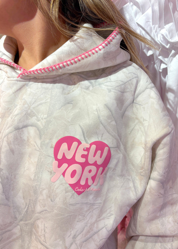 New York Heart Camo Puff Hoodie