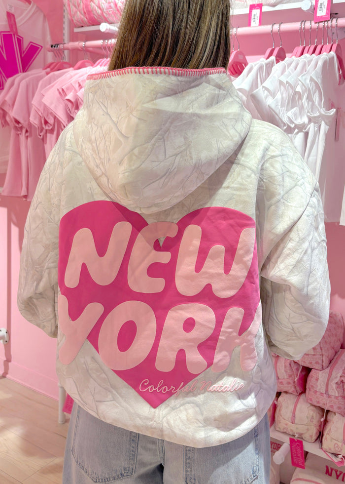New York Heart Camo Puff Hoodie