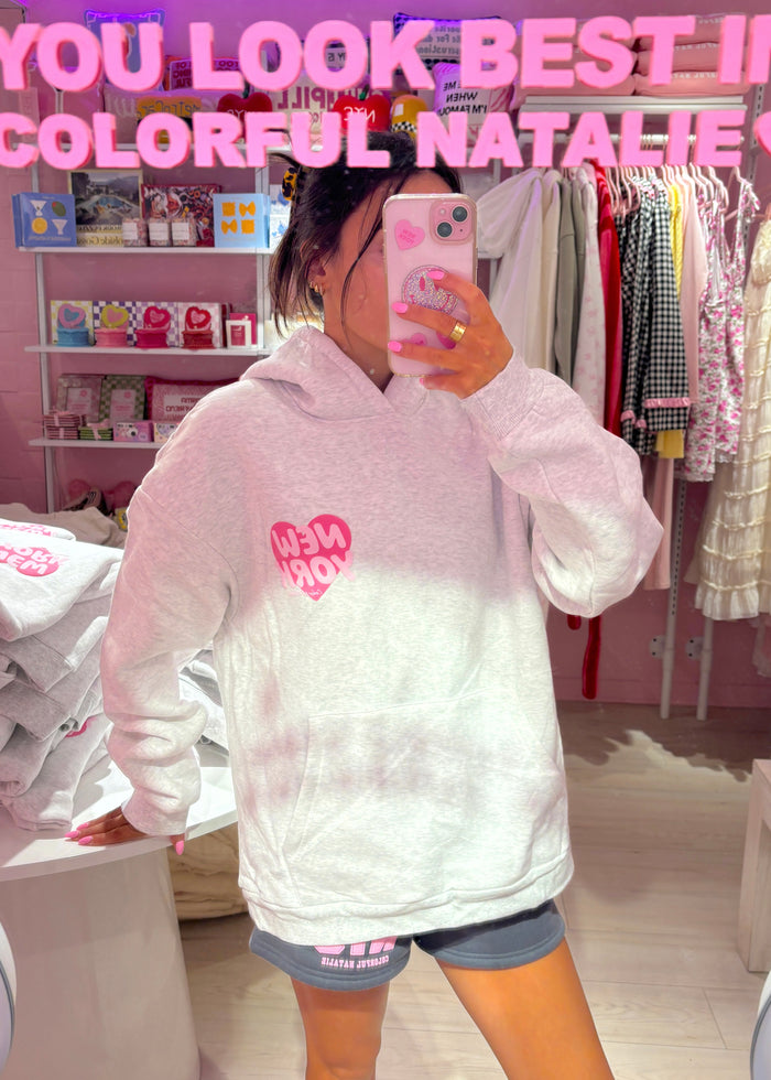 New York Heart Grey Puff Hoodie