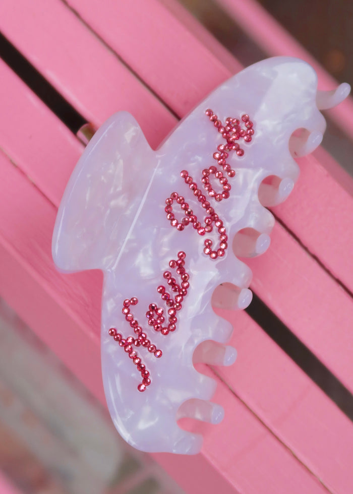 New York Pink Studded Ivory Hair Clip