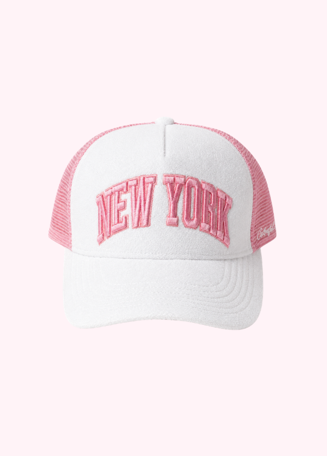 New York Pink Terry Trucker Hat