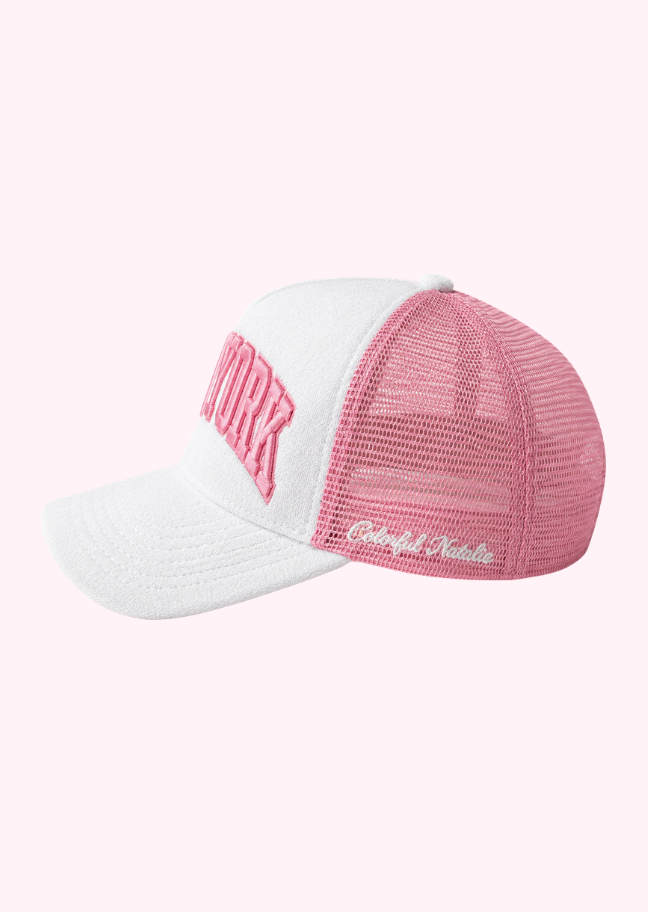 New York Pink Terry Trucker Hat