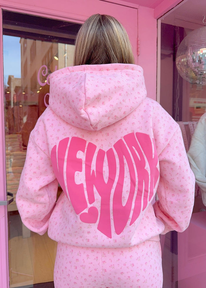 New York Puff Floral Hoodie