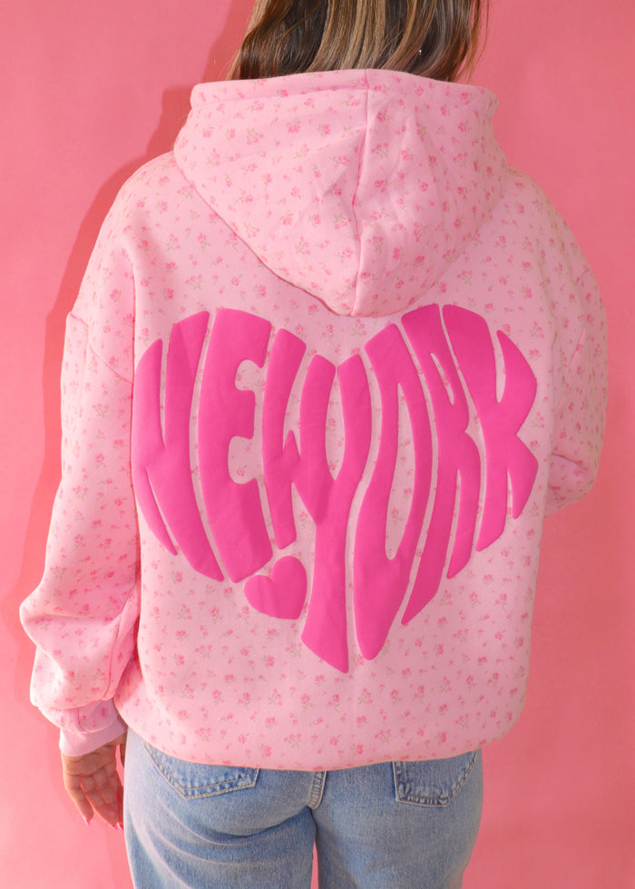New York Puff Floral Hoodie