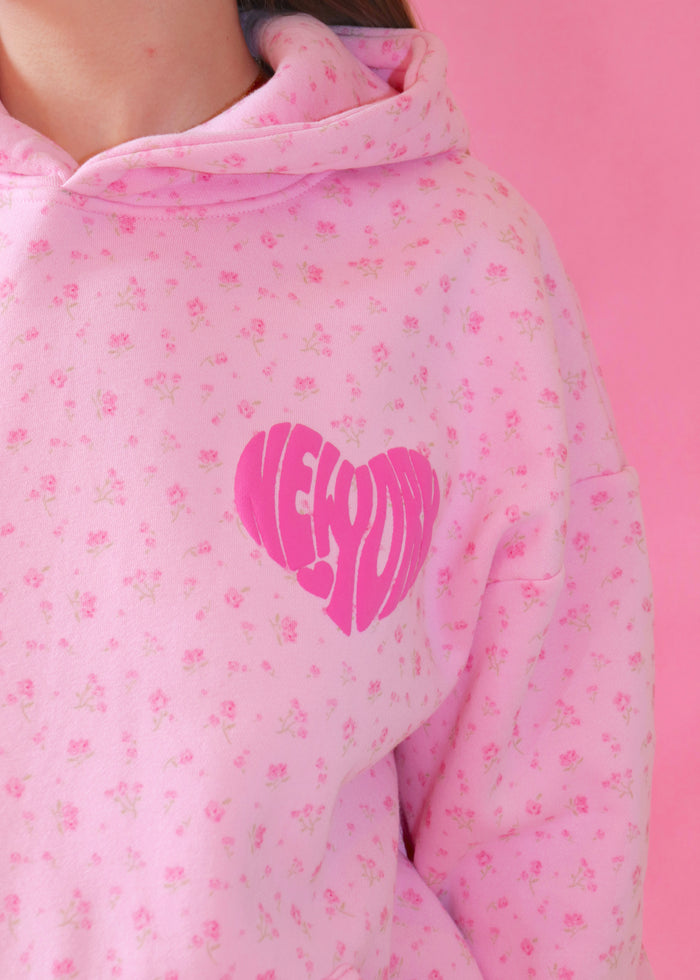New York Puff Floral Hoodie
