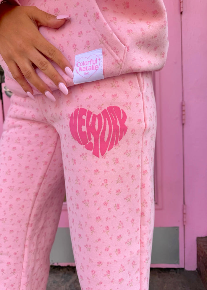 New York Puff Floral Sweatpants