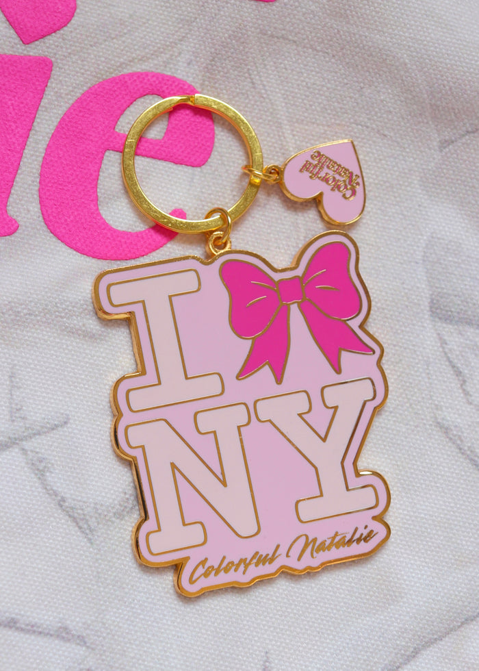 NY Bow Enamel Keychain