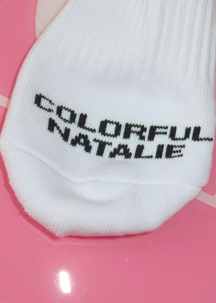 NYC Black Embroidered Sock