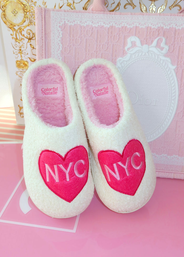 NYC Hot Pink Slippers