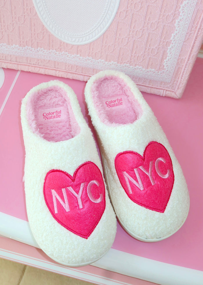 NYC Hot Pink Slippers