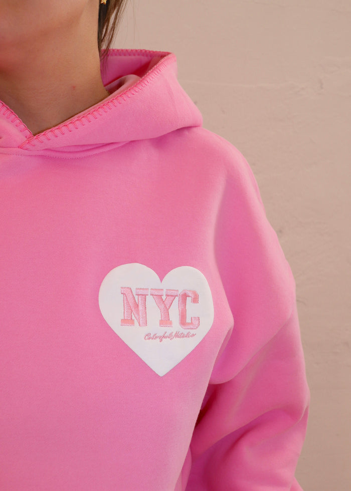 NYC Pink Heart Hoodie