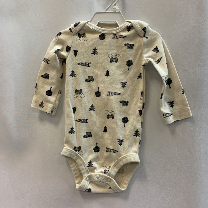 Onesie Long Sleeve Camping Print