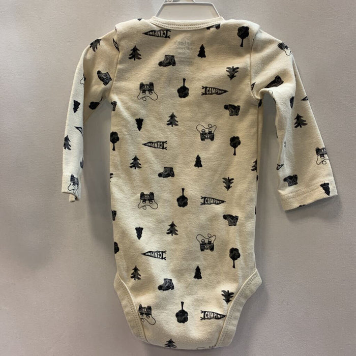 Onesie Long Sleeve Camping Print