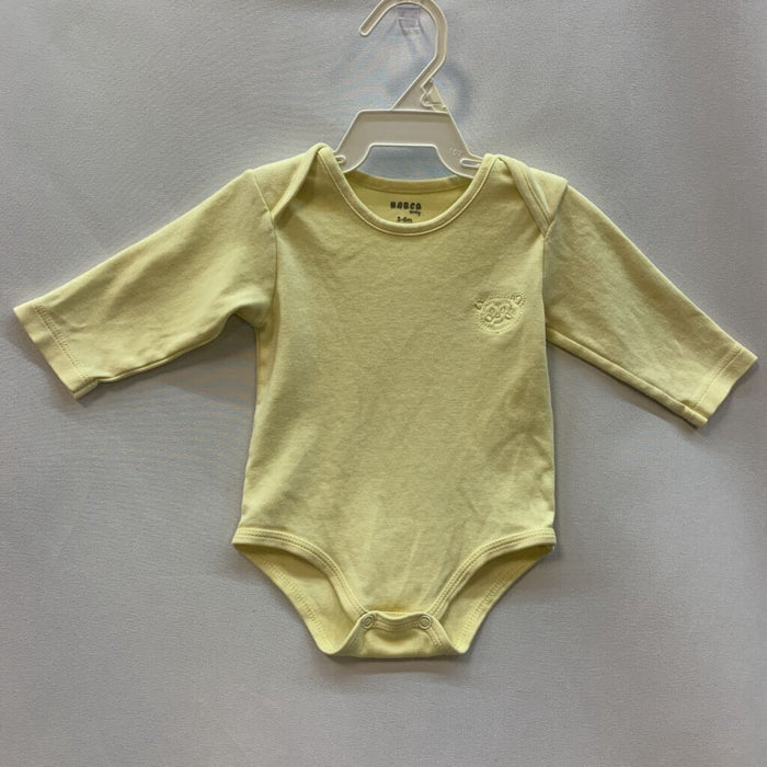onesie: long sleeve embroidered bear