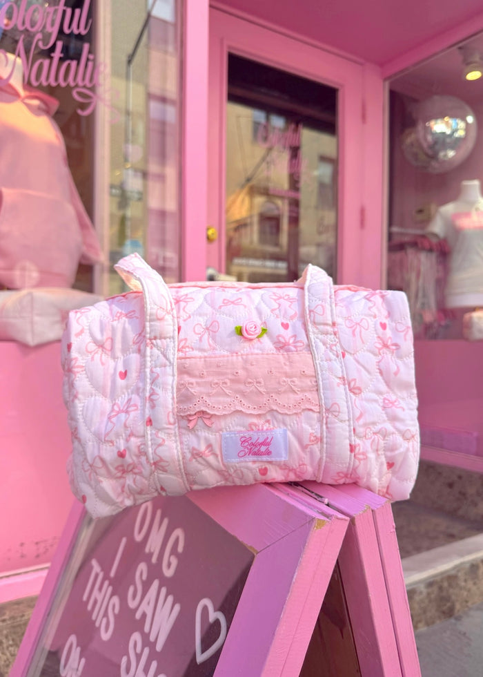 Pink Lace and Bows Pilates Bag