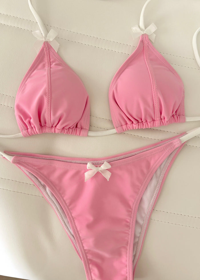 Pink Peony Bows Bikini Set