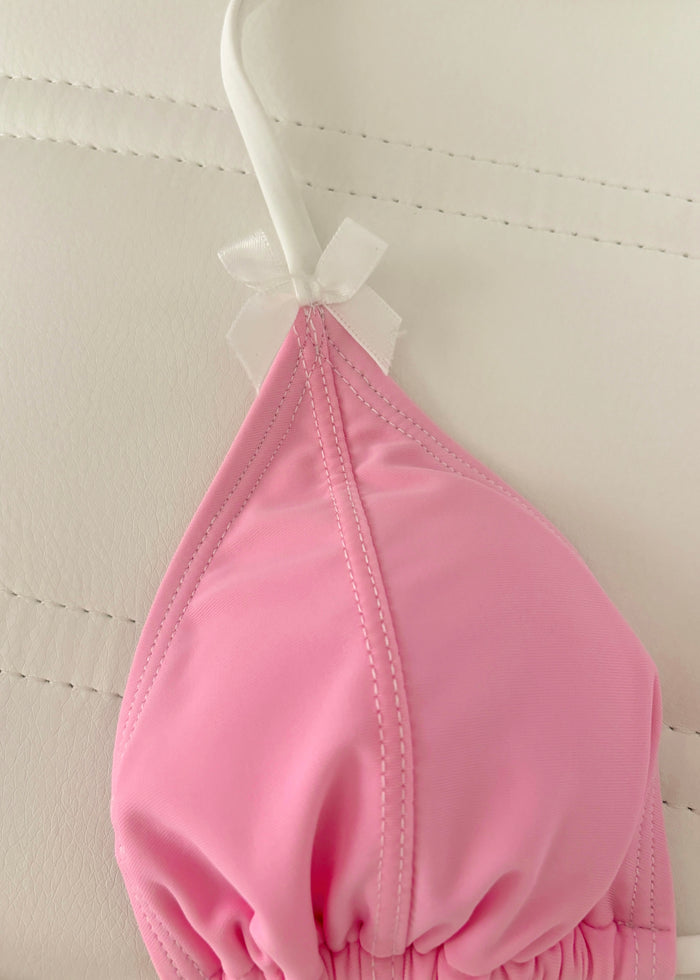Pink Peony Bows Bikini Set