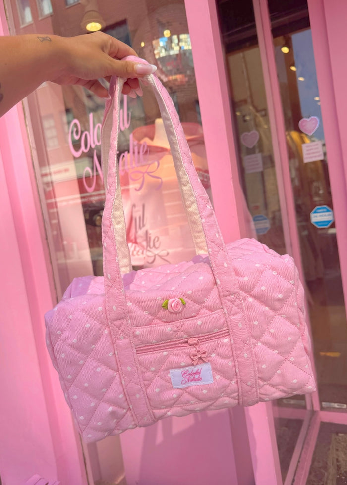 Pink Polka Dot Pilates Bag