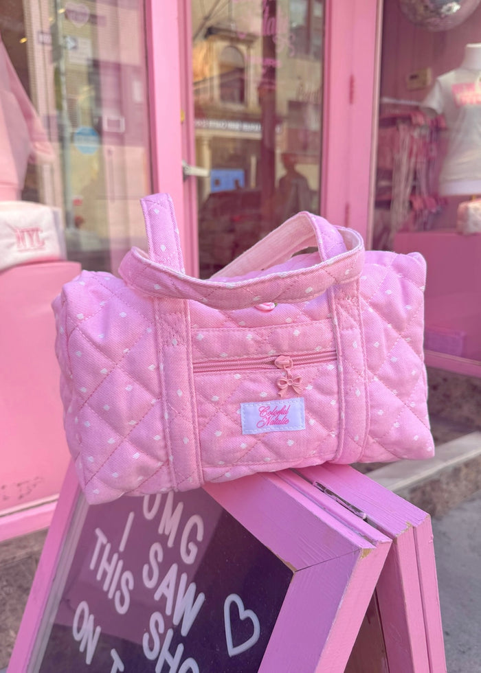 Pink Polka Dot Pilates Bag