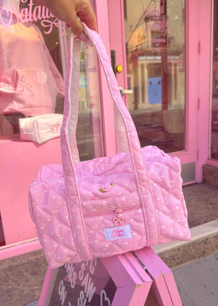 Pink Polka Dot Pilates Bag